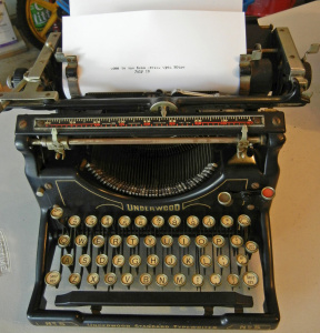 This 1923 Underwood 5 typewrite is one of the most popular models.  Millions were made and many survive.  It is the oldest of the News Review machines.  Photo by Cathie Meetre