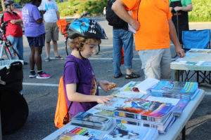 Bike to work day included riders of all ages.  Photo by Julie Magness