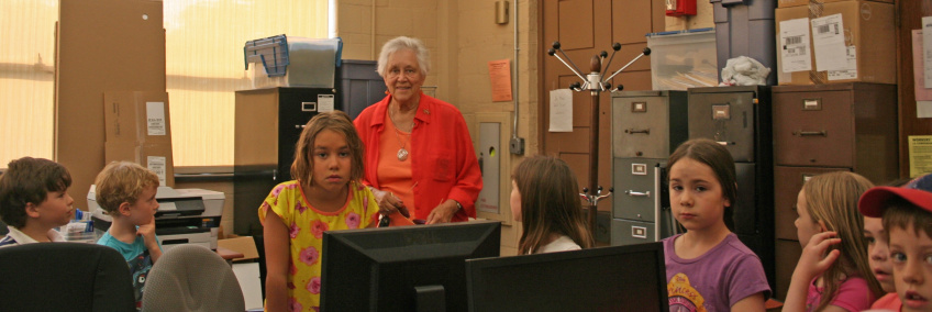 Young campers Tour the News Review office