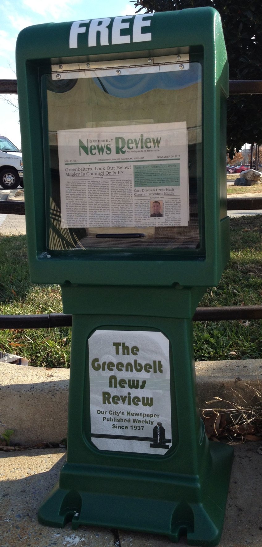 Greenbelt News Review Deploys Boxes to Deliver Papers in Greenbelt West