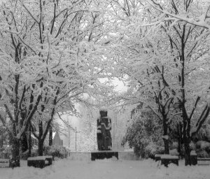 Snow storm at Roosevelt Center on March 21.