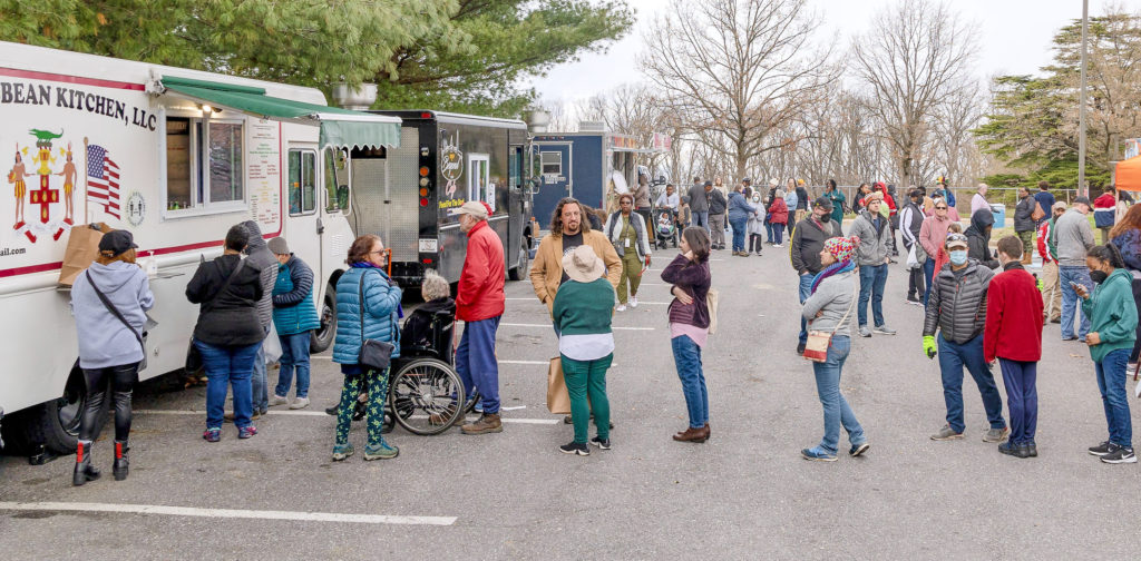 Line for festival food