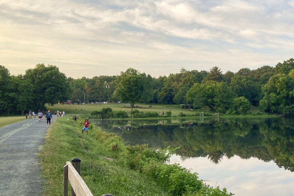 Fishing at the dam