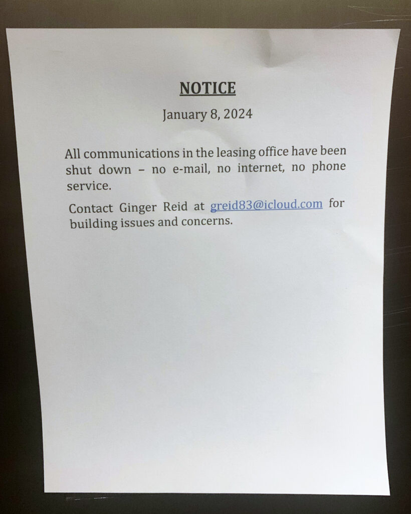 posted notice to residents