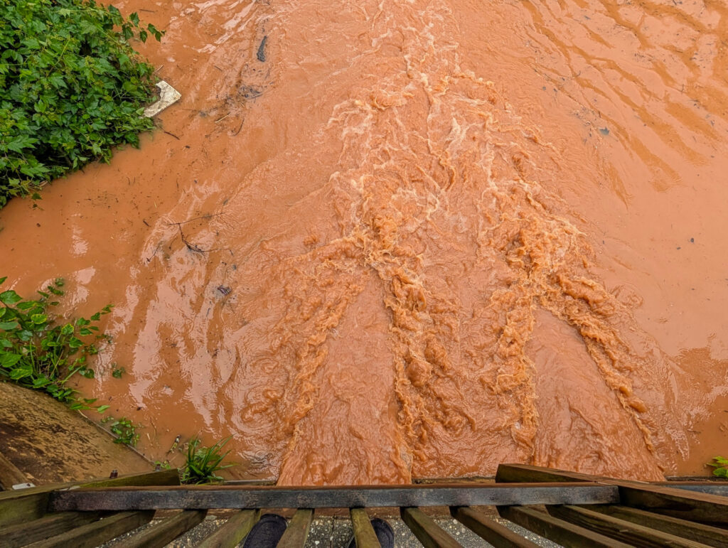 Runoff at lake (close view)