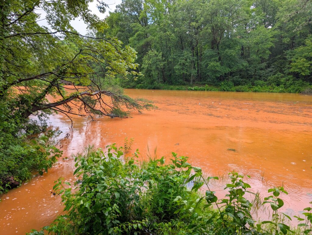 Runoff at lake