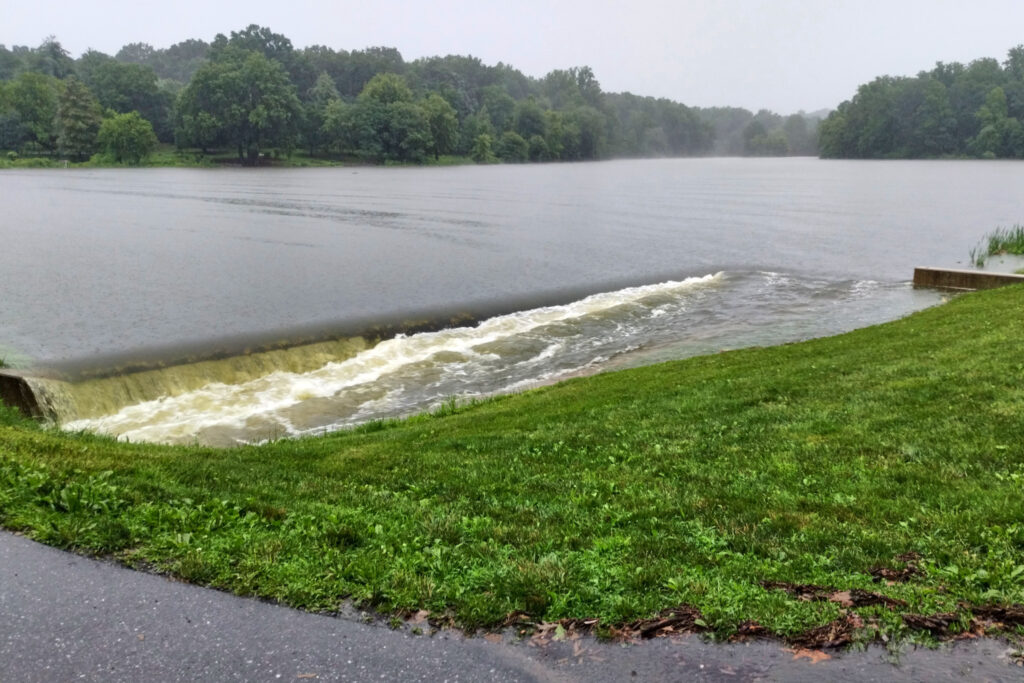 High water at the Lake spillway