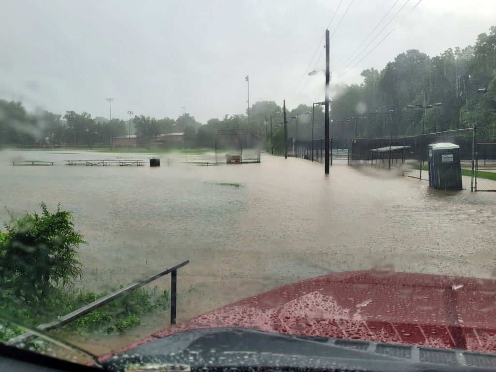 Braden Field flooded