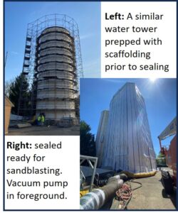 Rehab process illustrated on a different watertower