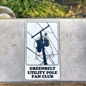 Sticker on Buddy Attick Park drinking fountain