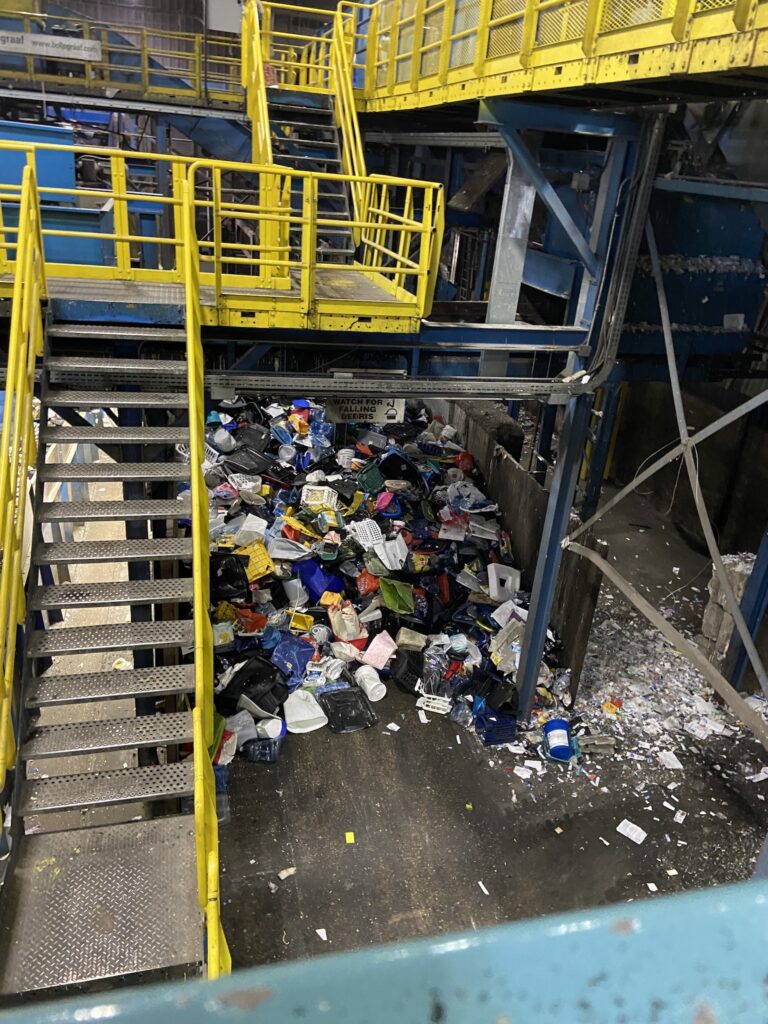 Pile of rejected non-recyclables