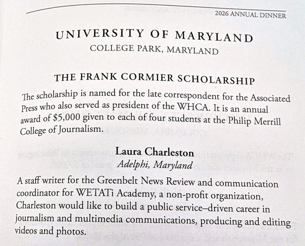 Laura's entry in the WHCD program