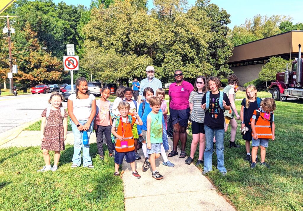 Children waiting for late bus